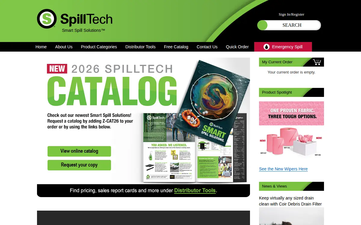 Homepage of Spilltech Environmental INC