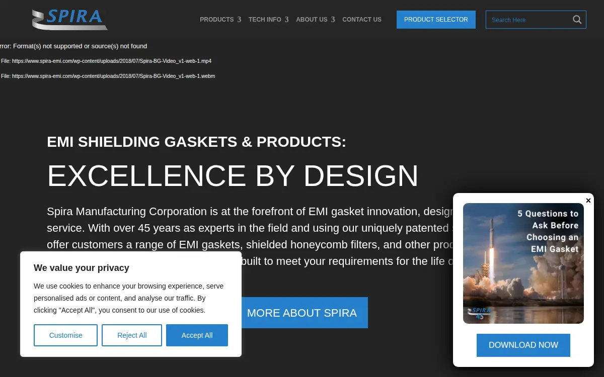 Homepage of Spira Manufacturing Corporation