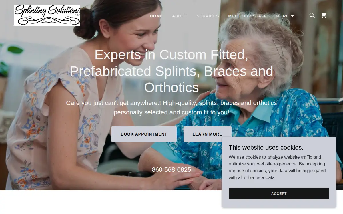 Homepage of Splinting Solutions LLC