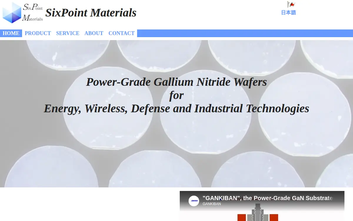 Homepage of Sixpoint Materials, INC.