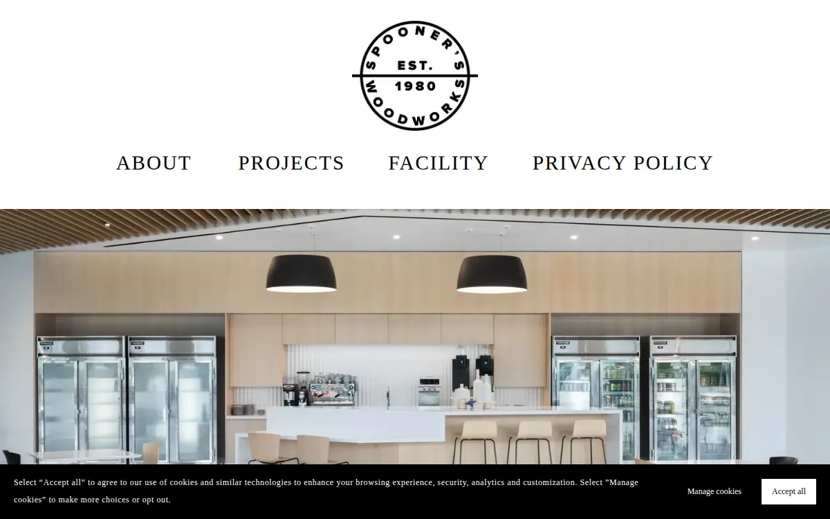 Homepage of Spooners Woodworks, INC