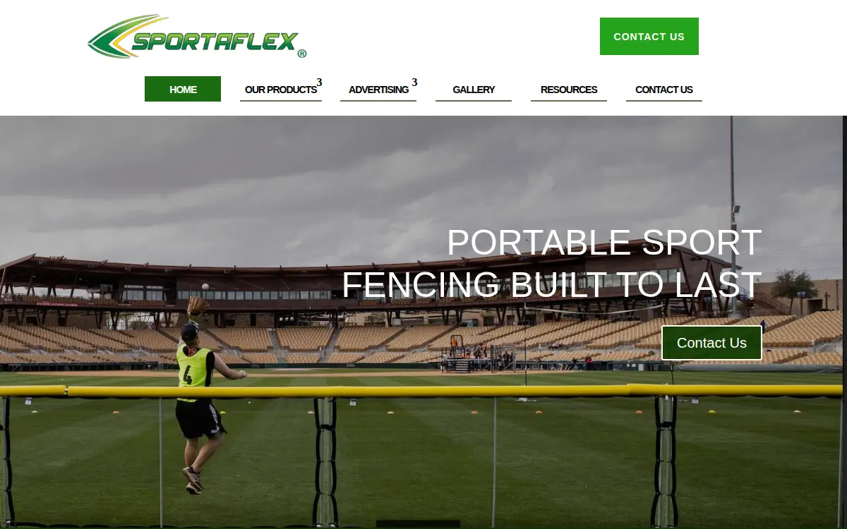 Homepage of Sportaflex LLC