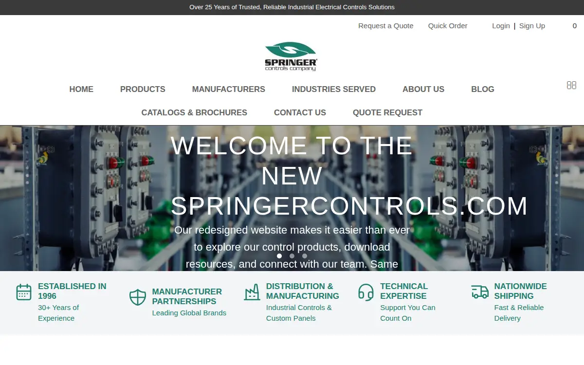 Homepage of Springer Controls Company, INC.