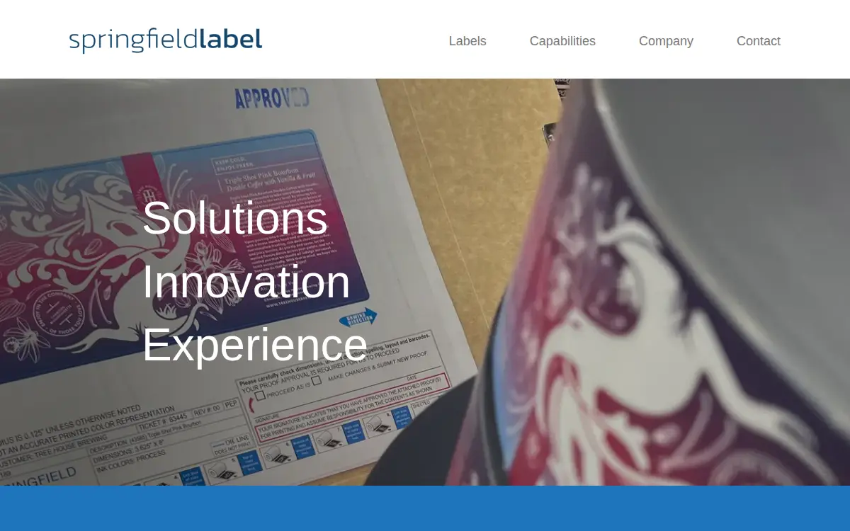 Homepage of Springfield Label & Tape Co, INC