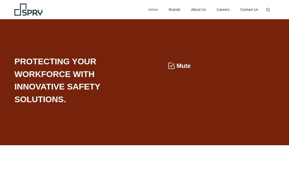 Homepage of Spry Manufacturing, LLC