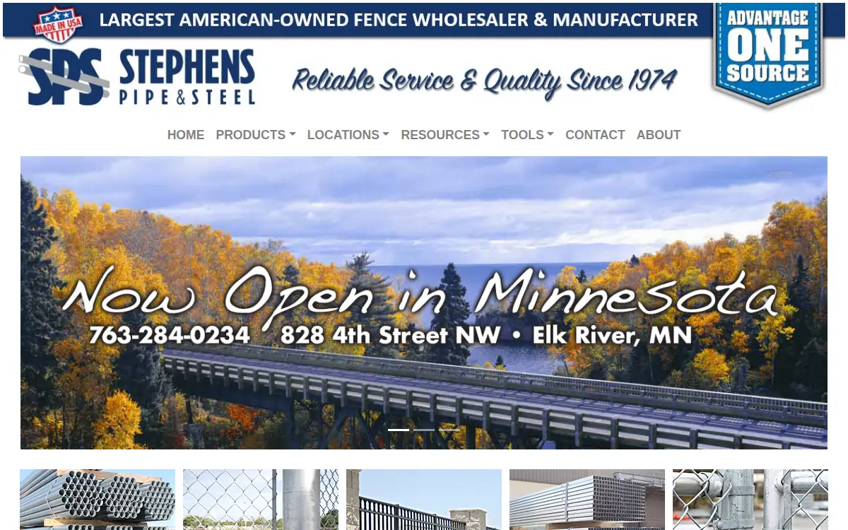 Homepage of Stephens Pipe & Steel LLC