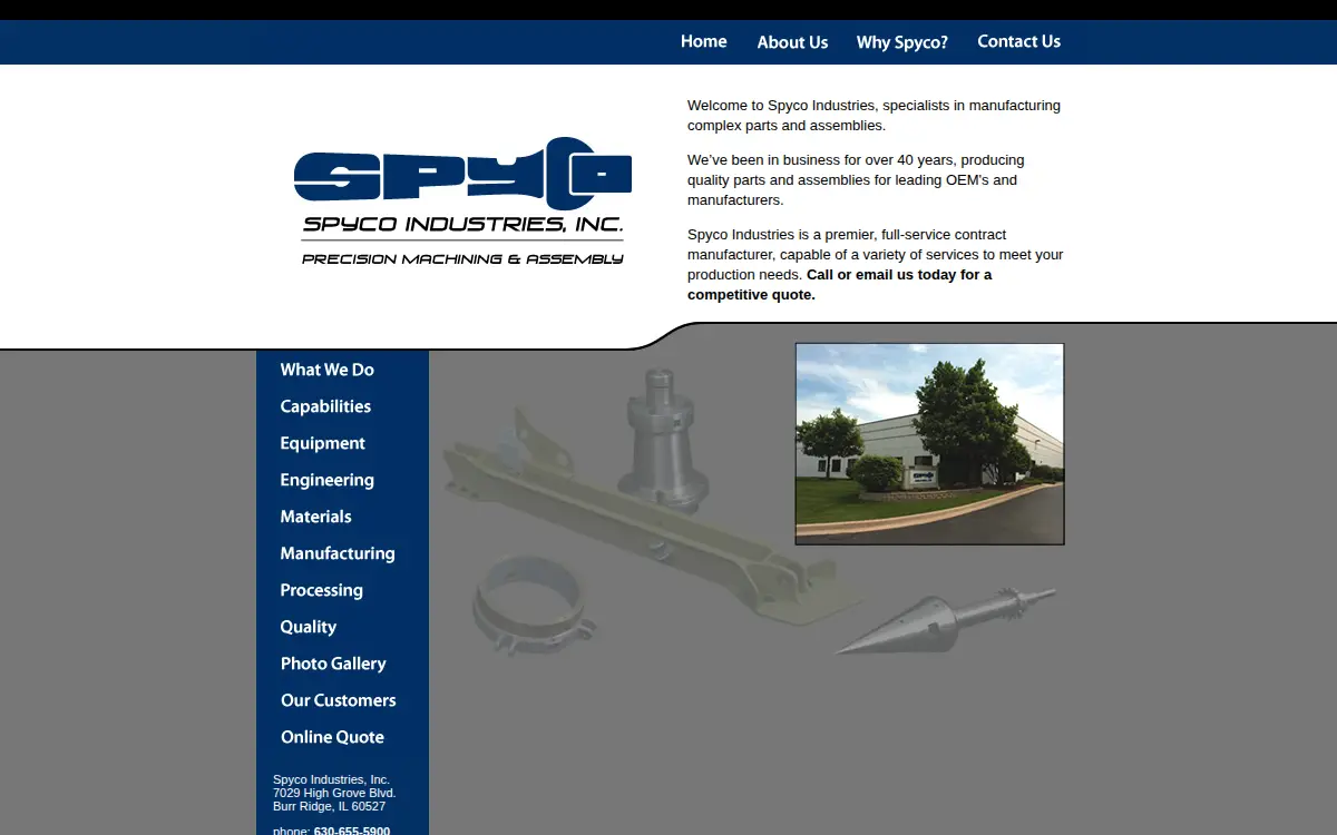 Homepage of Spyco Industries INC