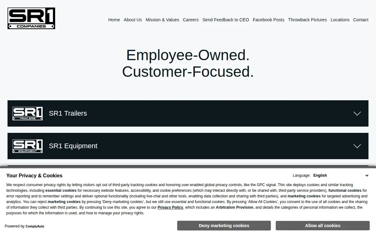 Homepage of Chambers Leasing