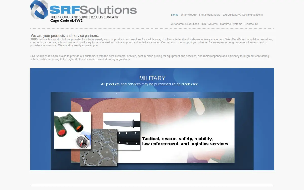 Homepage of Srf Solutions INC