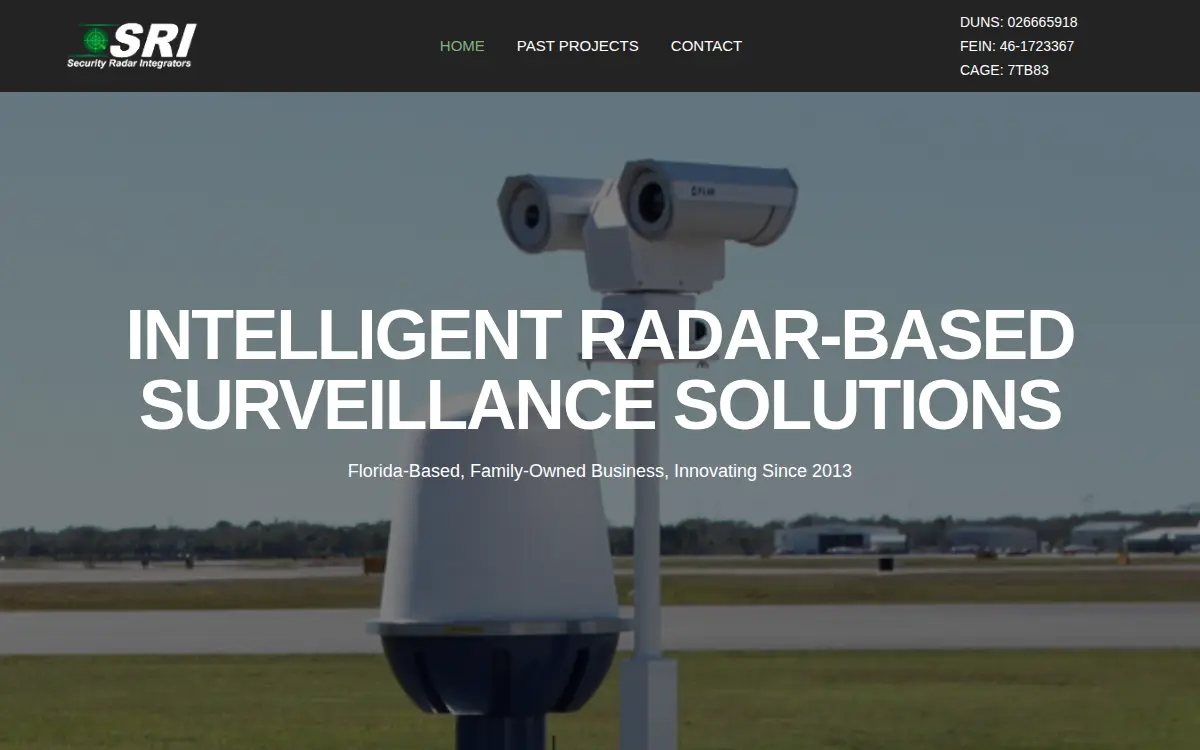 Homepage of Security Radar Integrators INC.