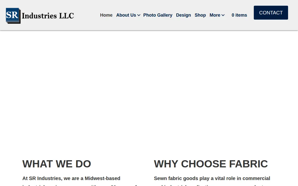 Homepage of Sr Industries LLC