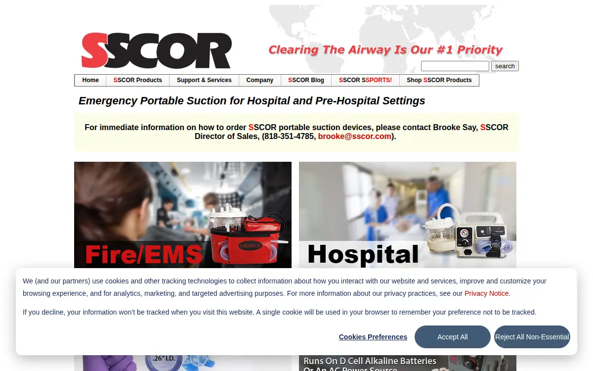 Homepage of Sscor, INC.