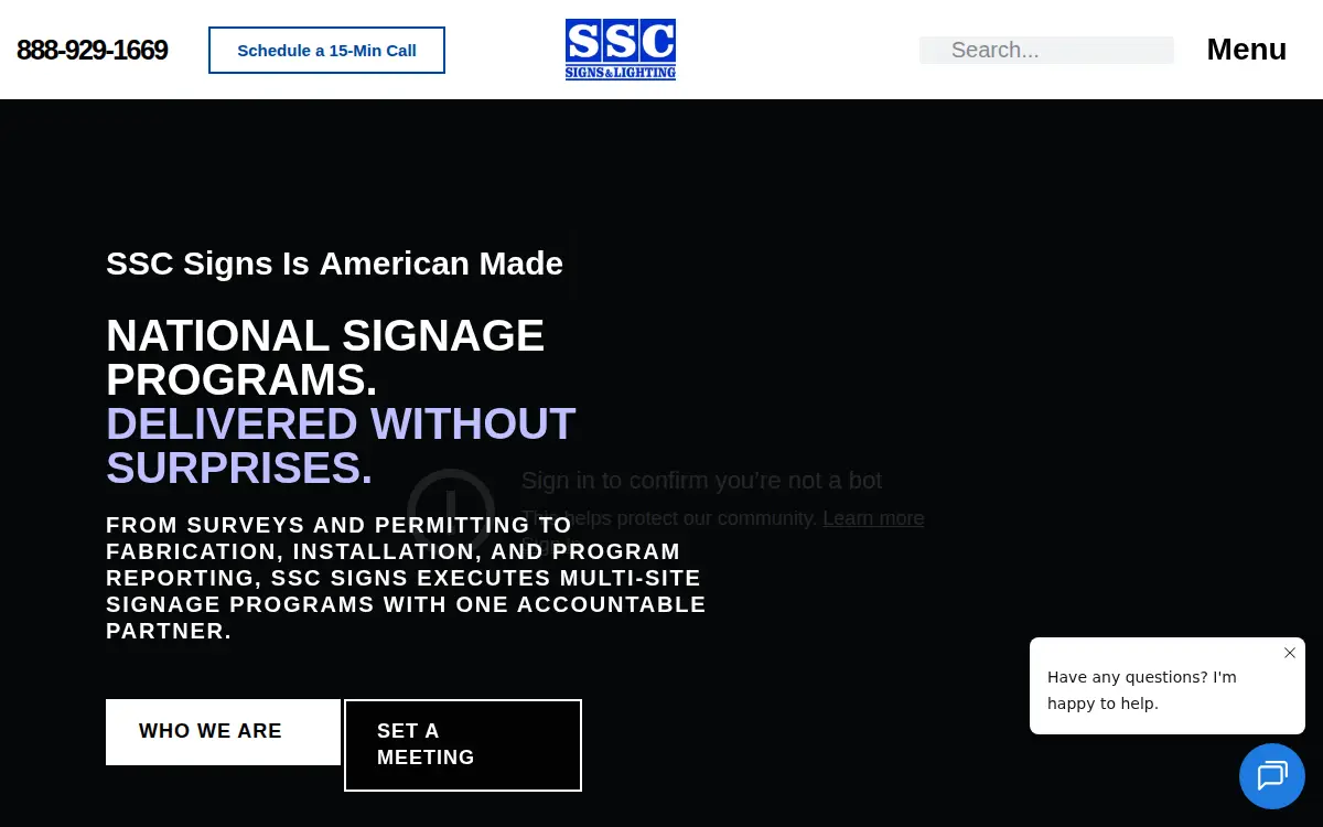 Homepage of Ssc Signs & Lighting LLC
