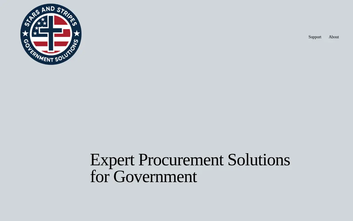 Homepage of Stars and Stripes Government Solutions, LLC