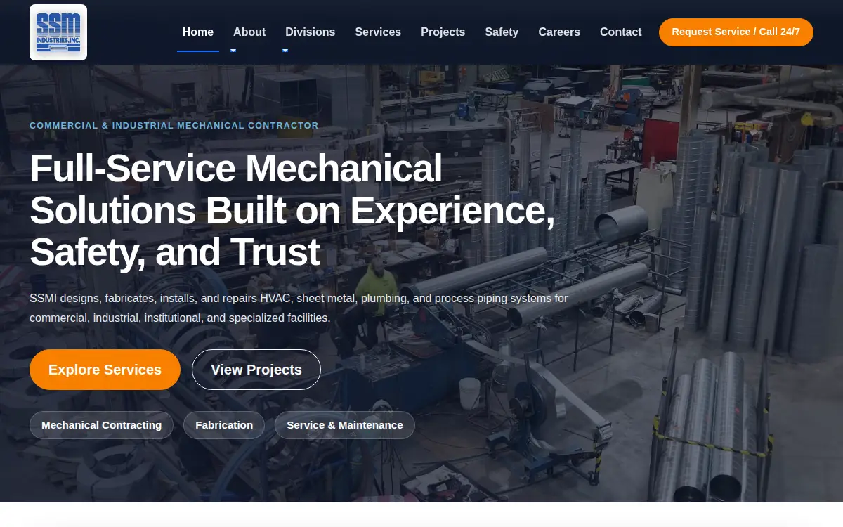 Homepage of Ssm Industries, INC.