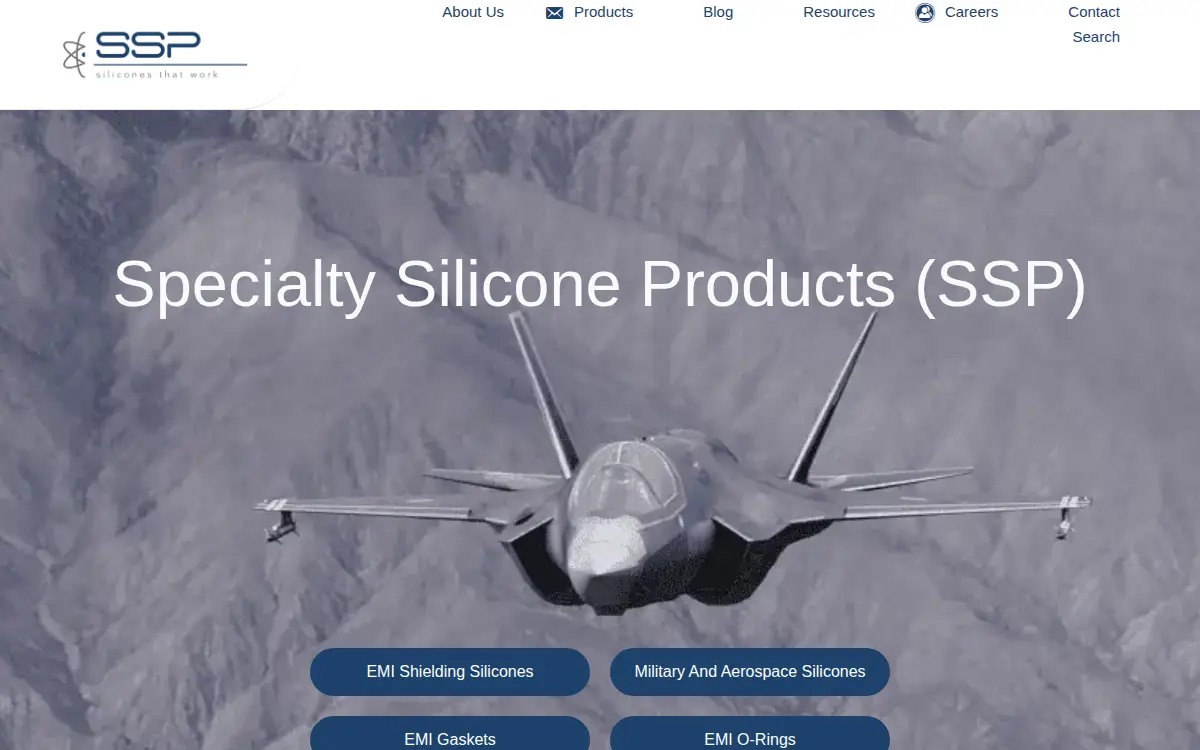 Homepage of Specialty Silicone Products, INC