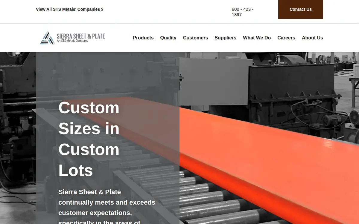 Homepage of Sierra Sheet and Plate, INC.