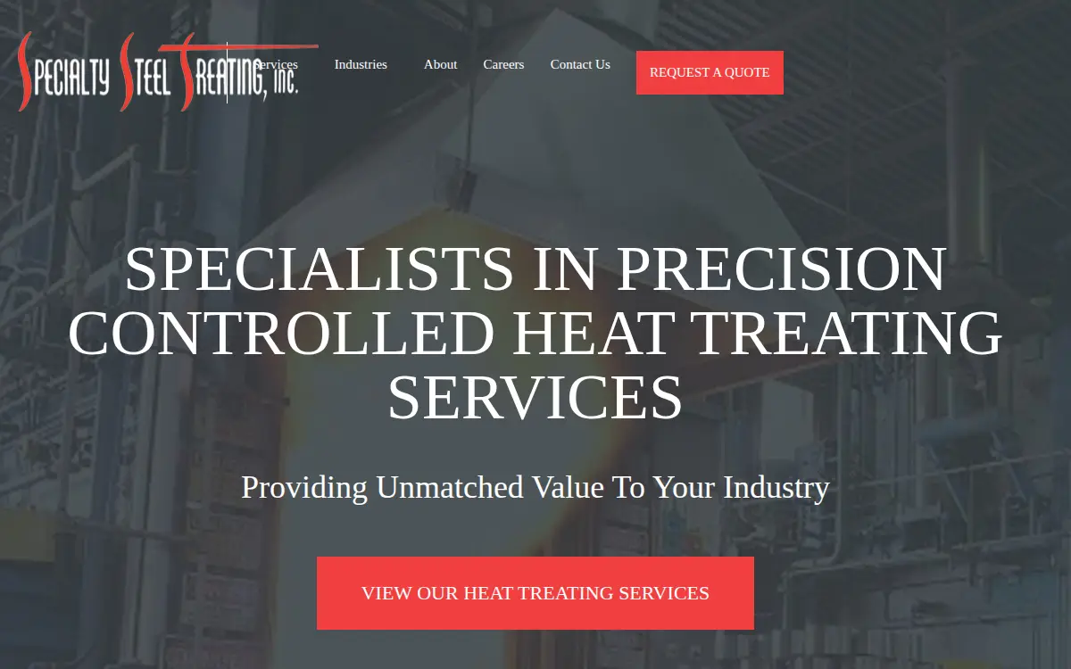 Homepage of Specialty Steel Treating INC