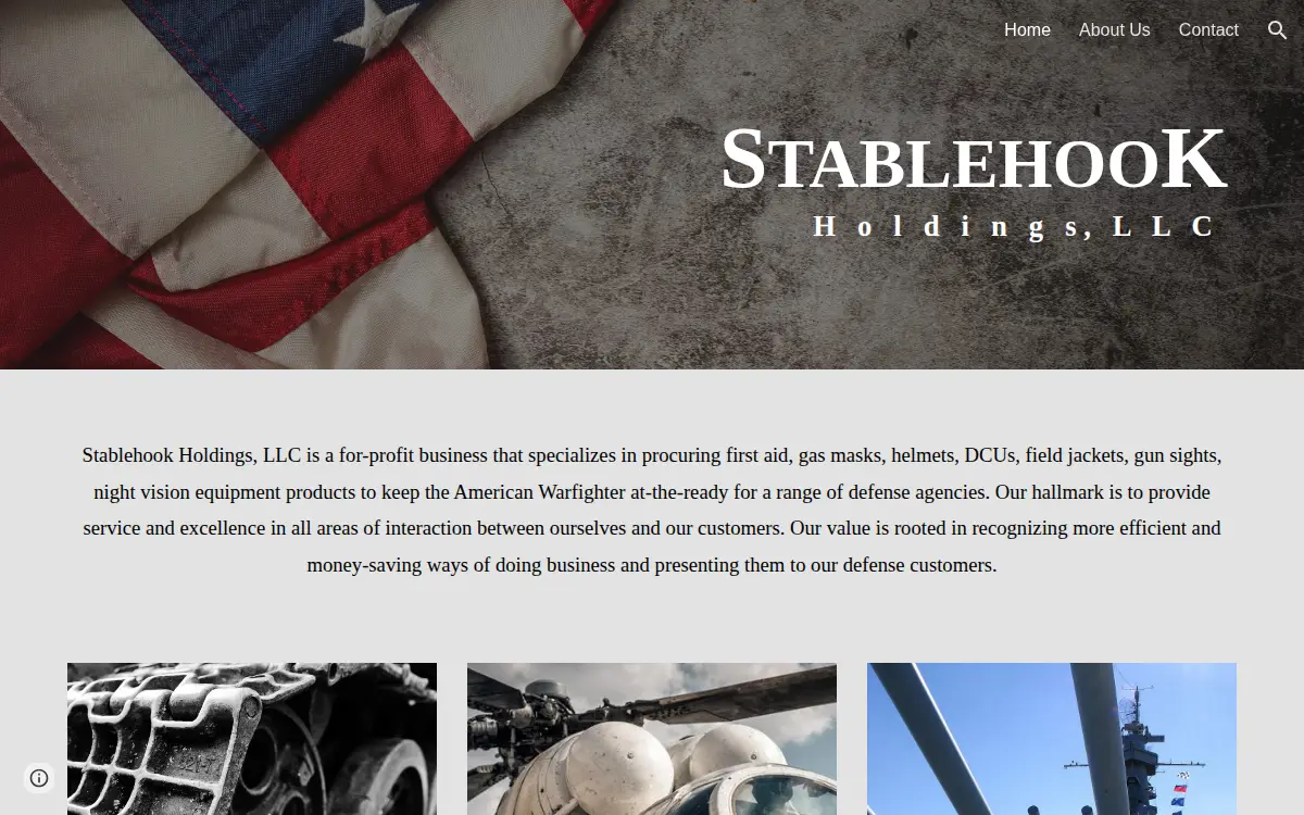 Homepage of Stablehook Holdings LLC