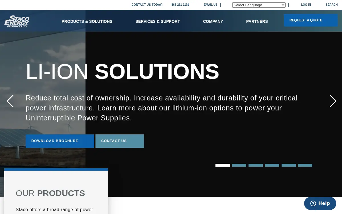 Homepage of Staco Energy Products CO