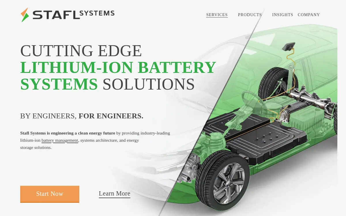Homepage of Stafl Systems, LLC