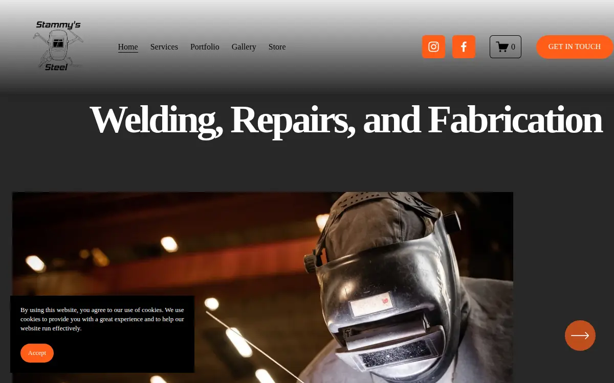 Homepage of Stammys Steel LLC
