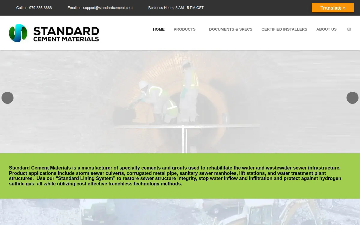 Homepage of Standard Cement Materials INC