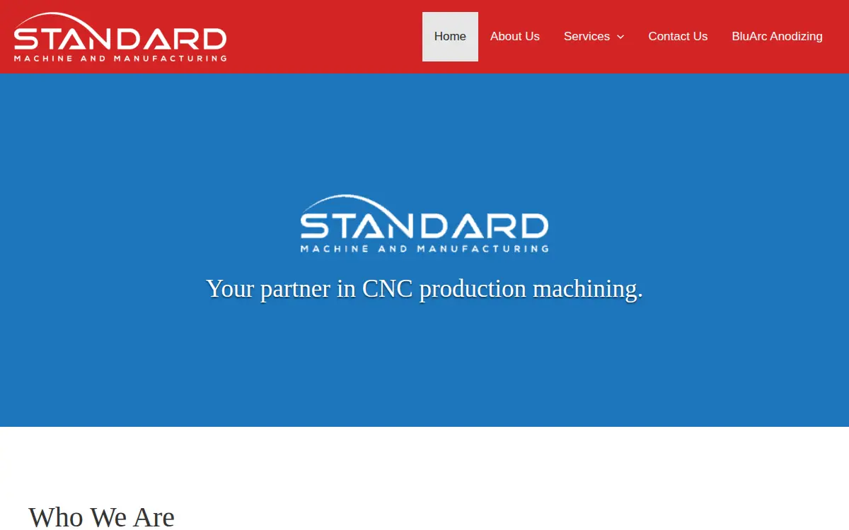 Homepage of Standard Machine & Manufacturing, LLC