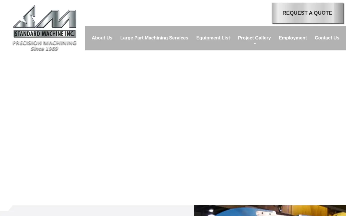 Homepage of Standard Machine, LLC