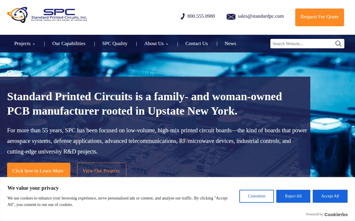 Homepage of Standard Printed Circuits, INC.