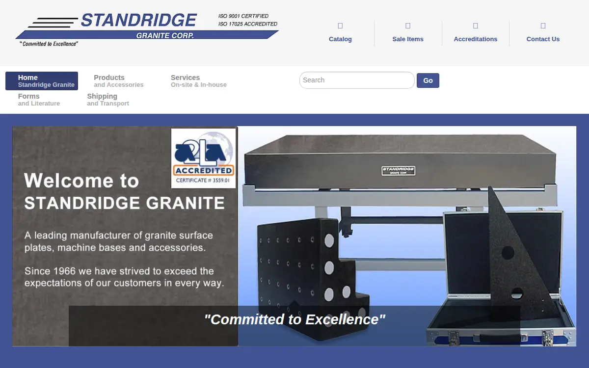 Homepage of Standridge Granite CORP
