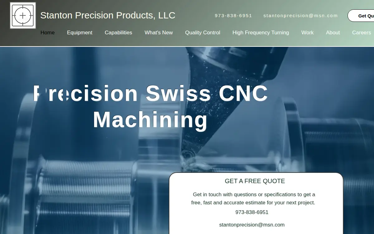 Homepage of Stanton Precision Products L.l.c