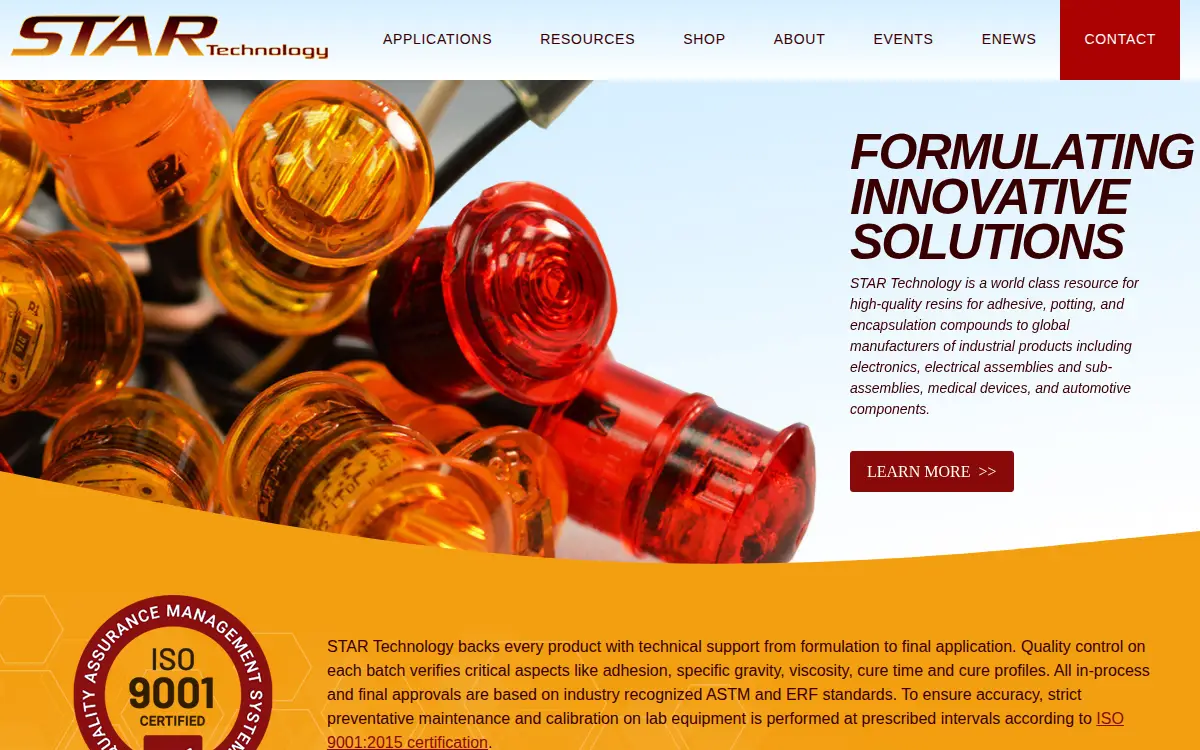Homepage of Star Technology Incorporated