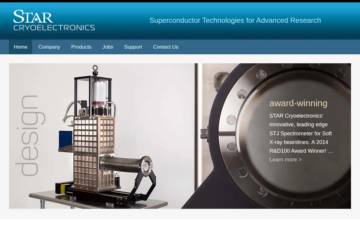 Homepage of Star Cryoelectronics, LLC