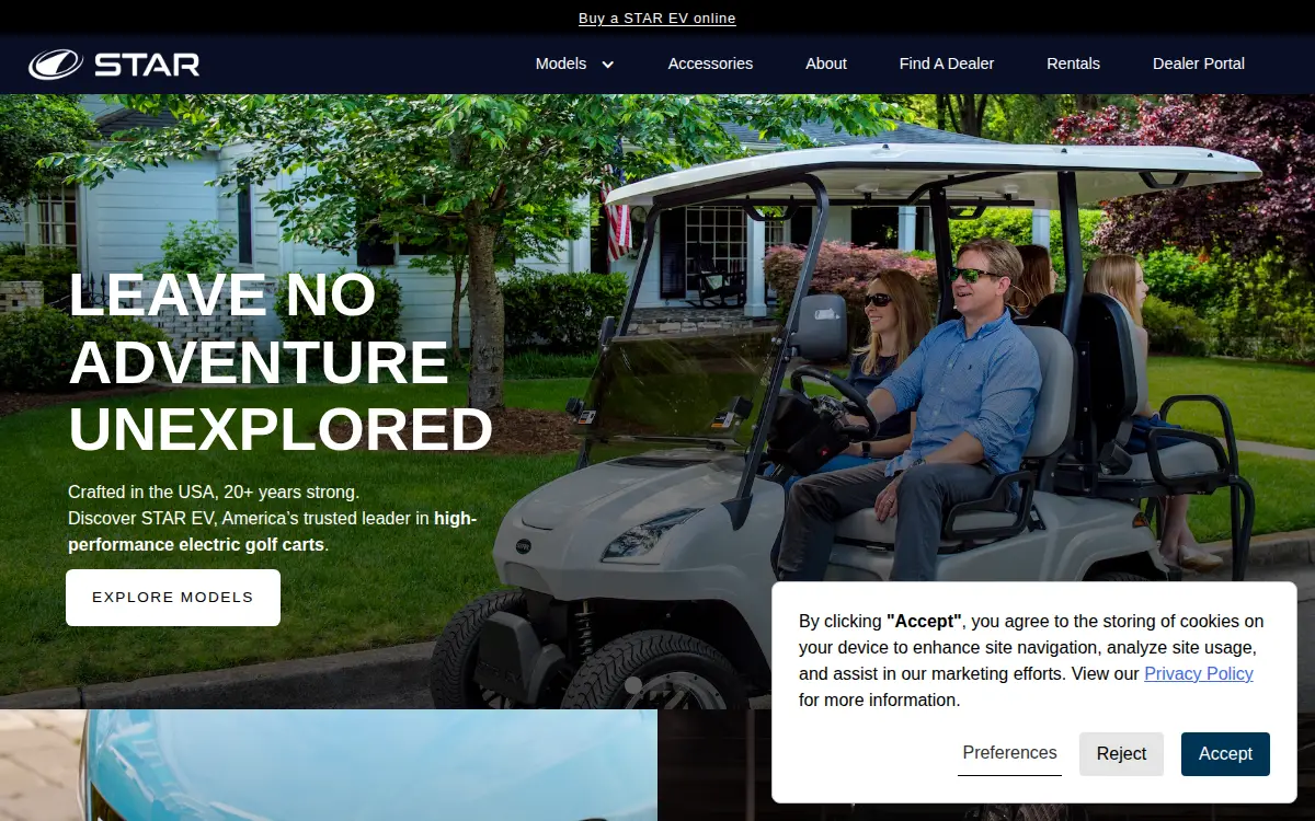 Homepage of Star Ev Corporation