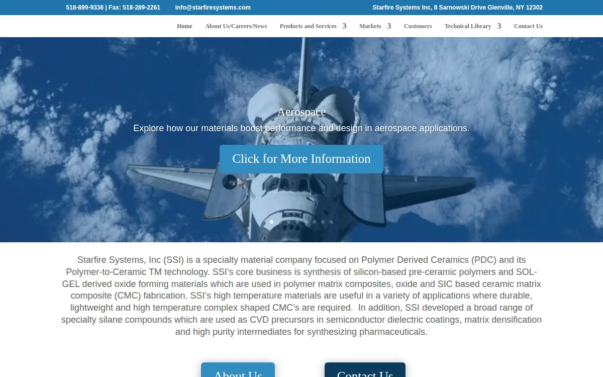 Homepage of Starfire Systems INC