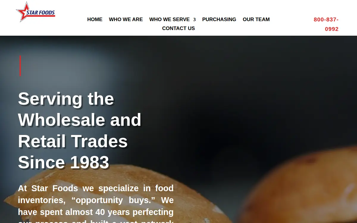 Homepage of Star Foods & General Merchandise, INC.