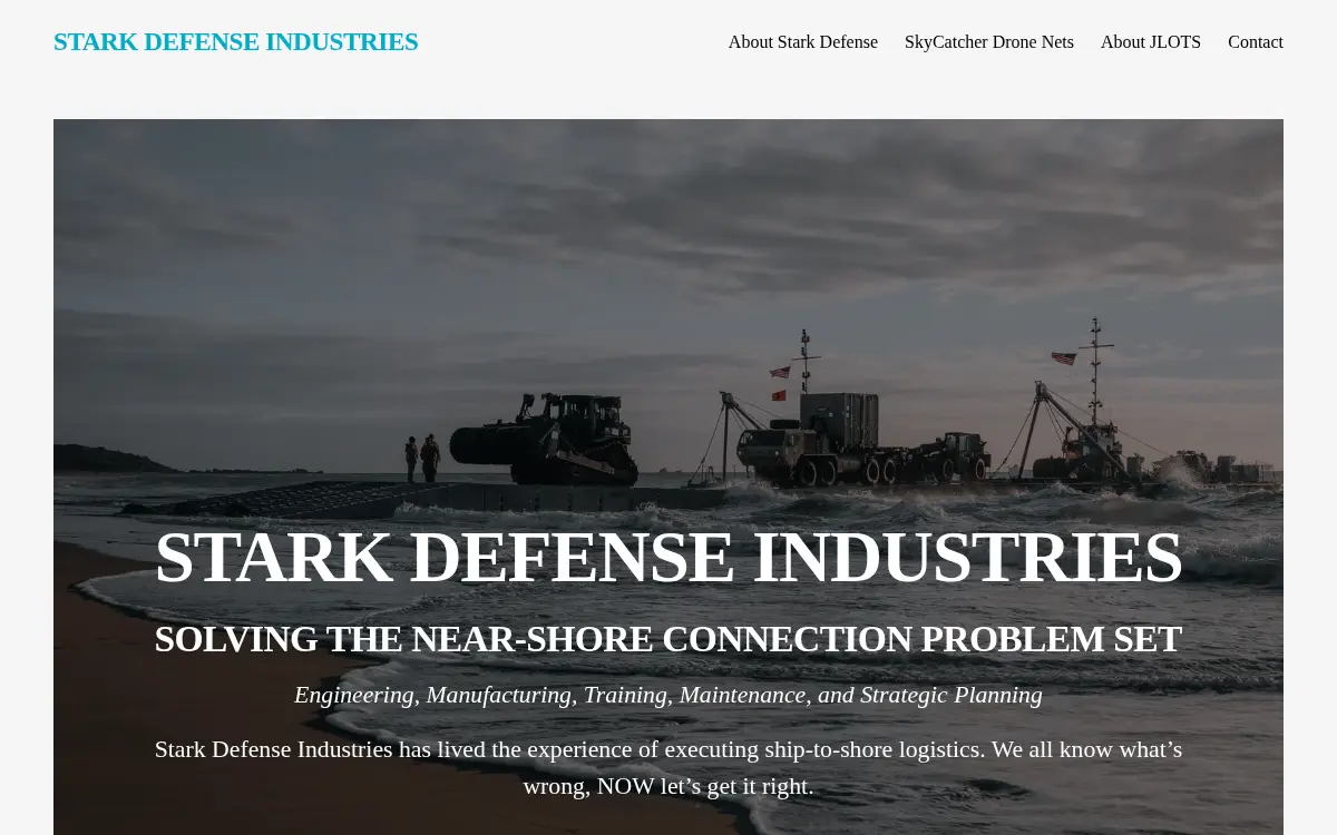 Homepage of Stark Defense Industries LLC