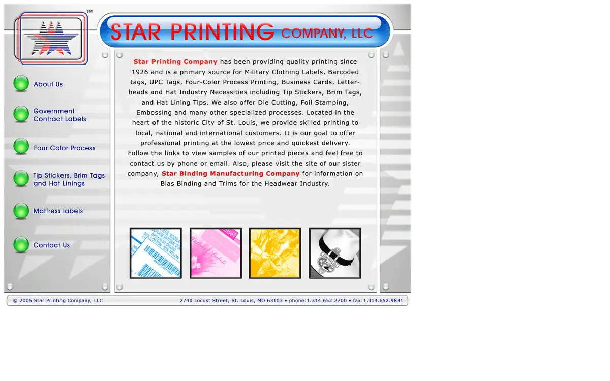 Homepage of Star Printing Co, L.l.c