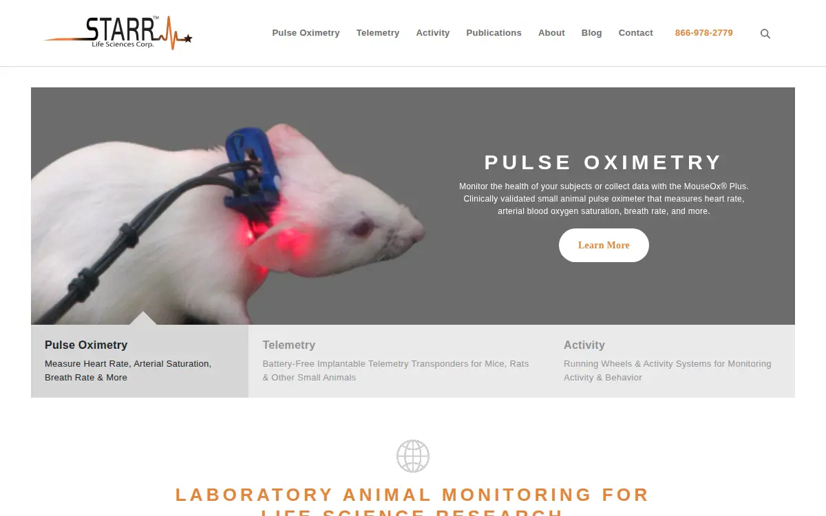 Homepage of Starr Life Sciences CORP