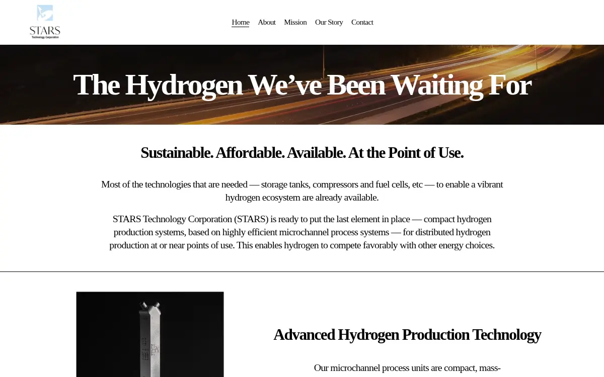 Homepage of Stars Technology Corporation