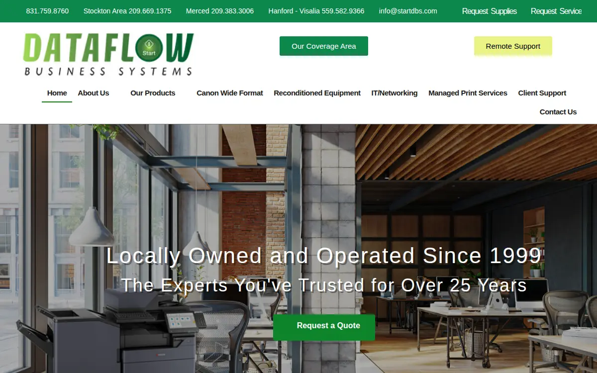 Homepage of Dataflow Business Systems, INC.