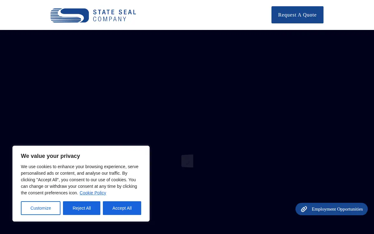 Homepage of State Seal Company