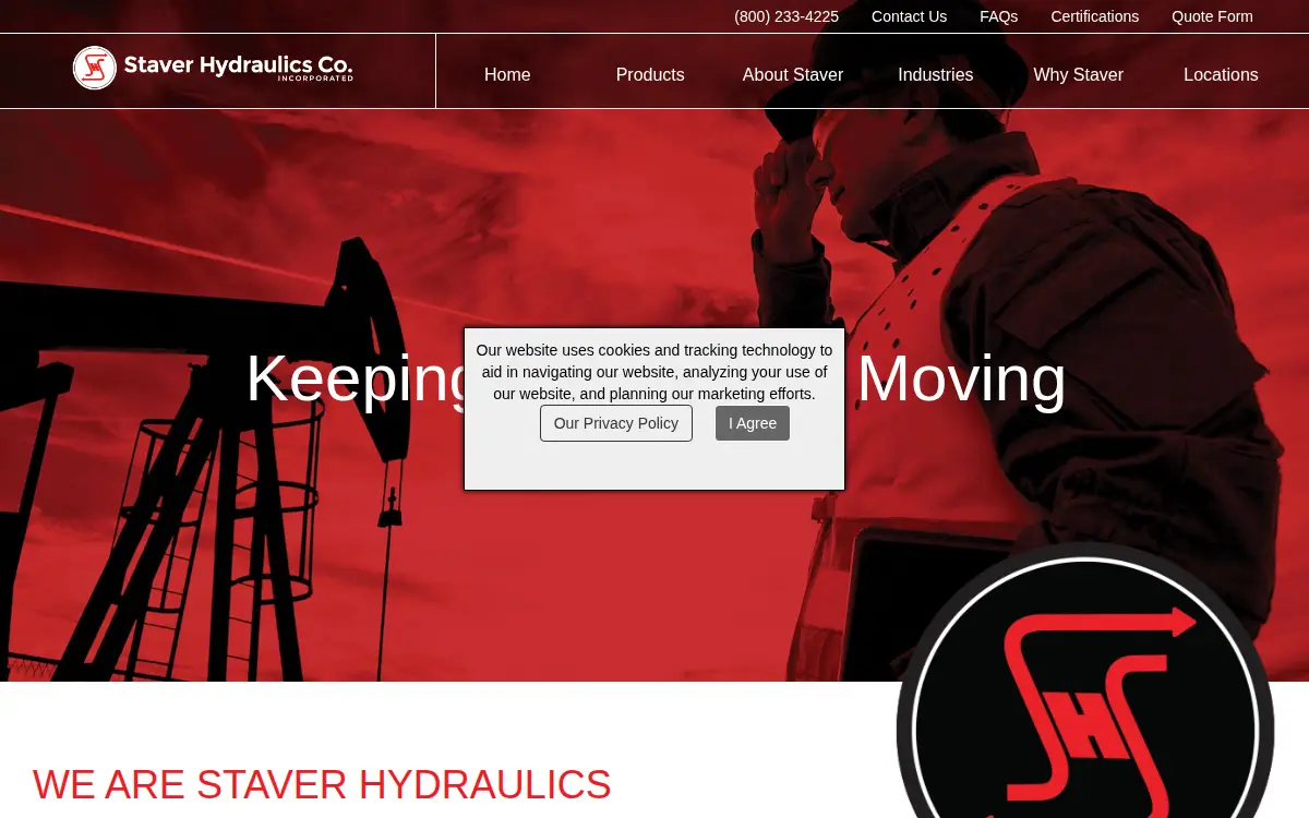 Homepage of Staver Hydraulics CO INC