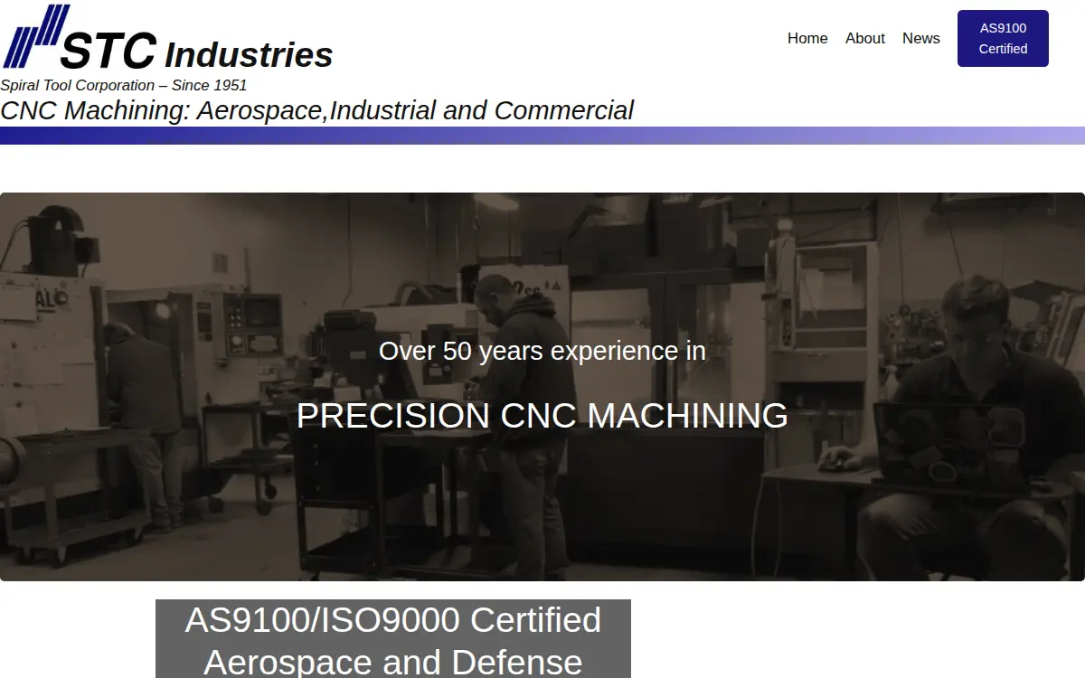Homepage of Spiral Tool Corporation