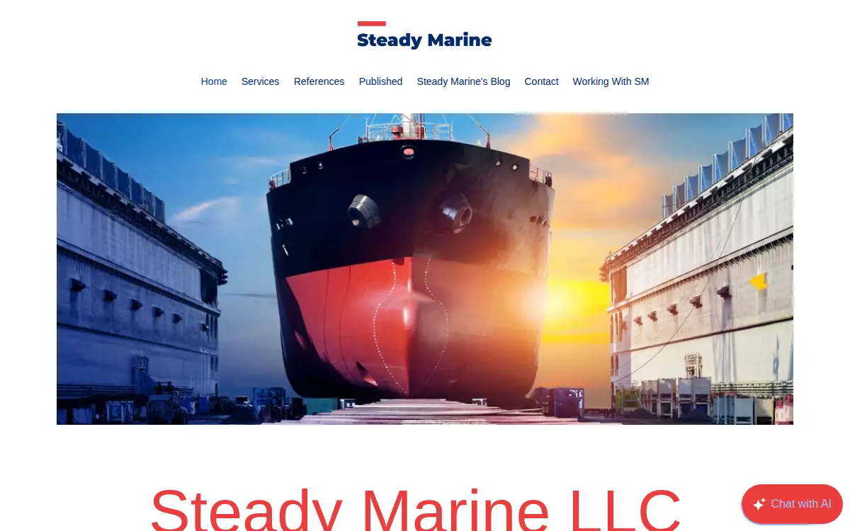 Homepage of Steady Marine LLC