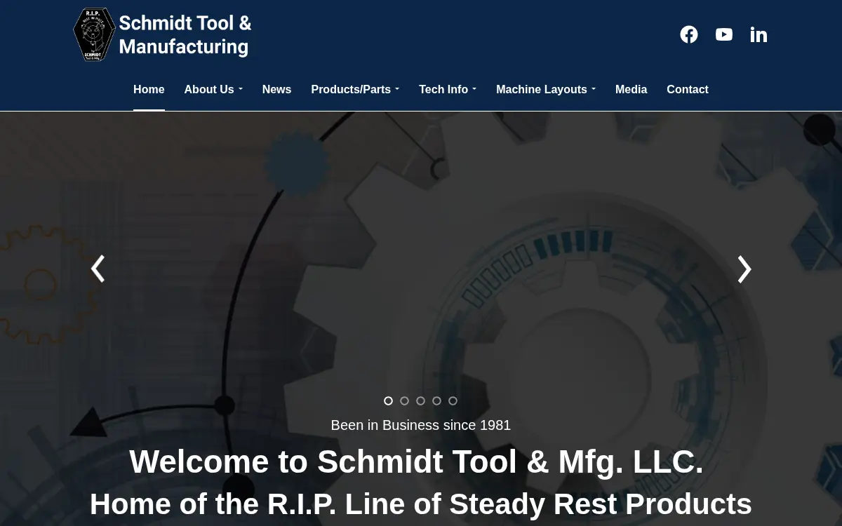 Homepage of Schmidt Tool & Manufacturing CO LLC