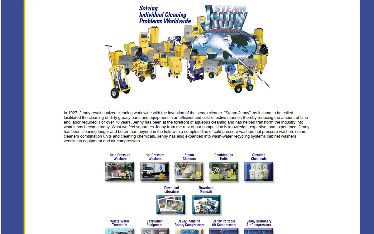 Homepage of Jenny Products, INC