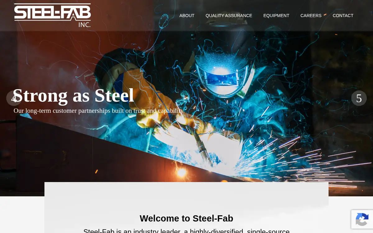 Homepage of Steel Fab, INC.