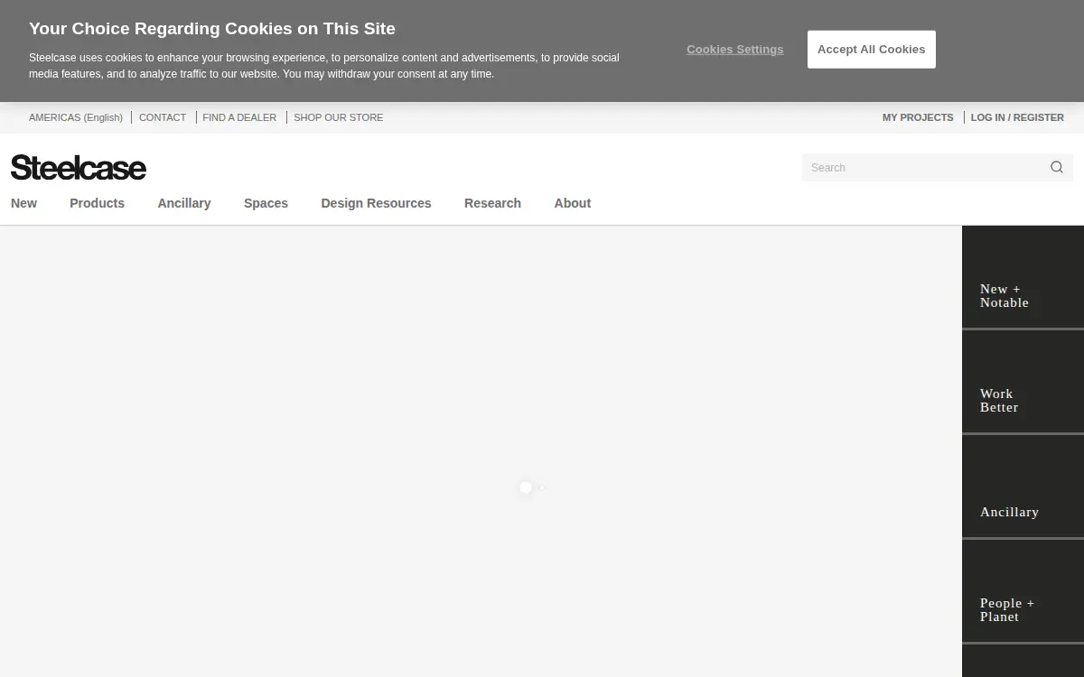 Homepage of Steelcase INC.